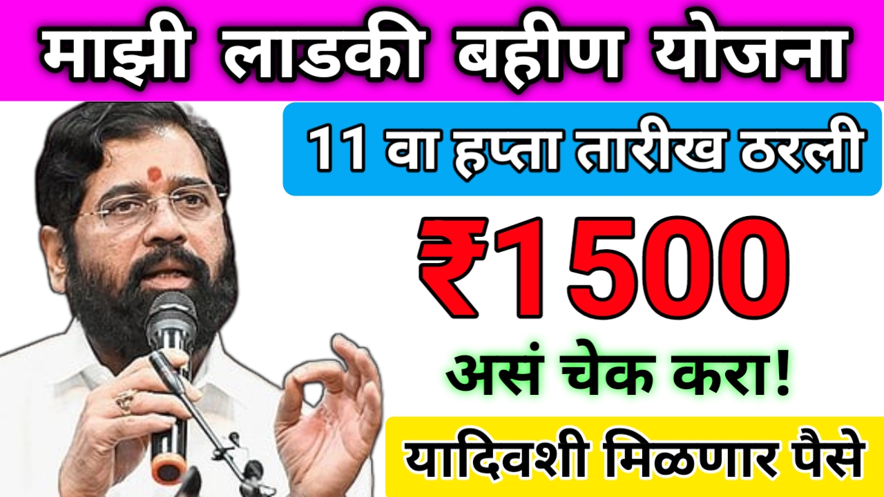 लाडकी बहीण योजना 11वी हप्त्याची तारीख ठरली – कधी येणार खात्यात पैसे, नाव व स्टेटस असं तपासा